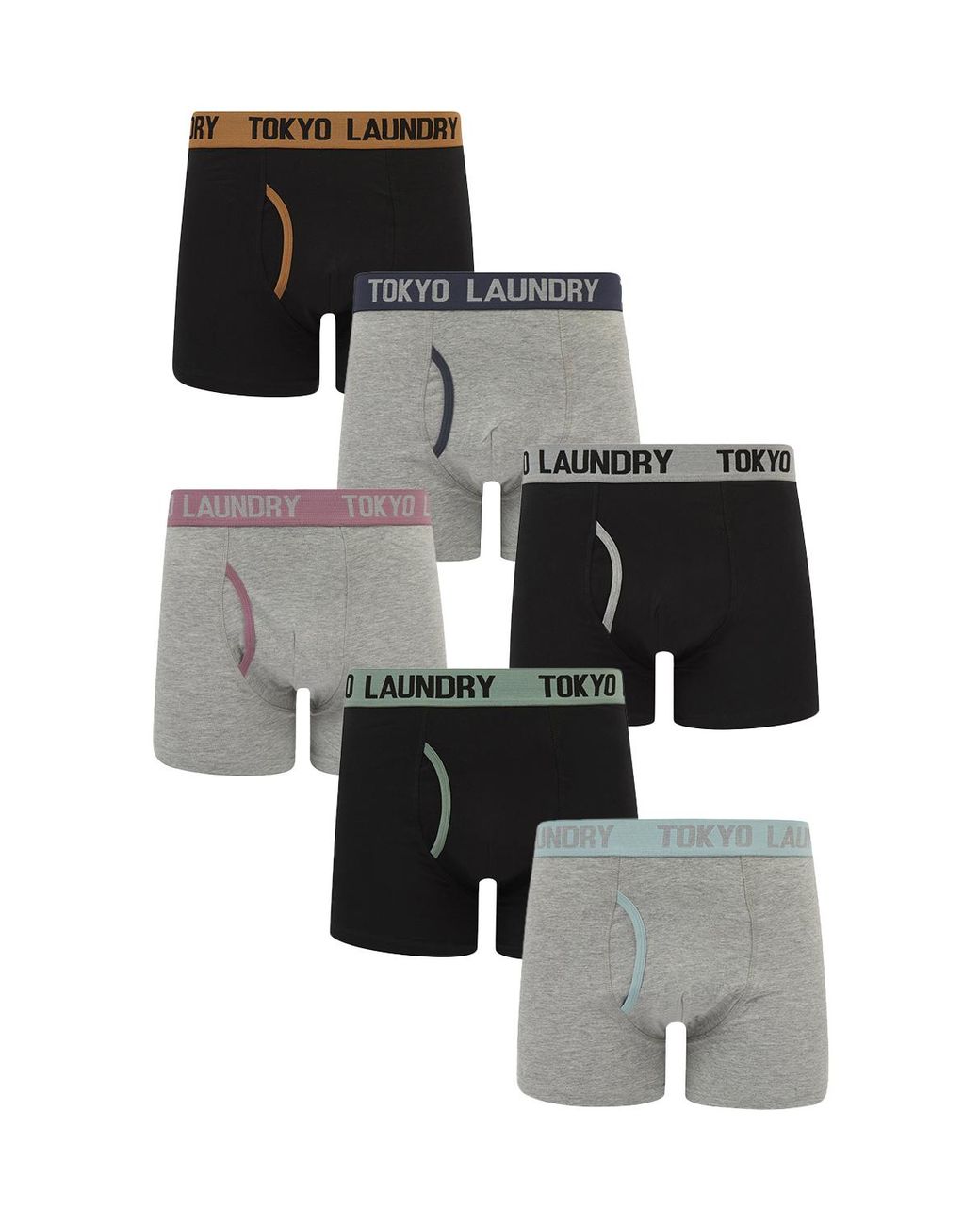 Tokyo Laundry Metallic Cotton 6-Pack Boxers for men