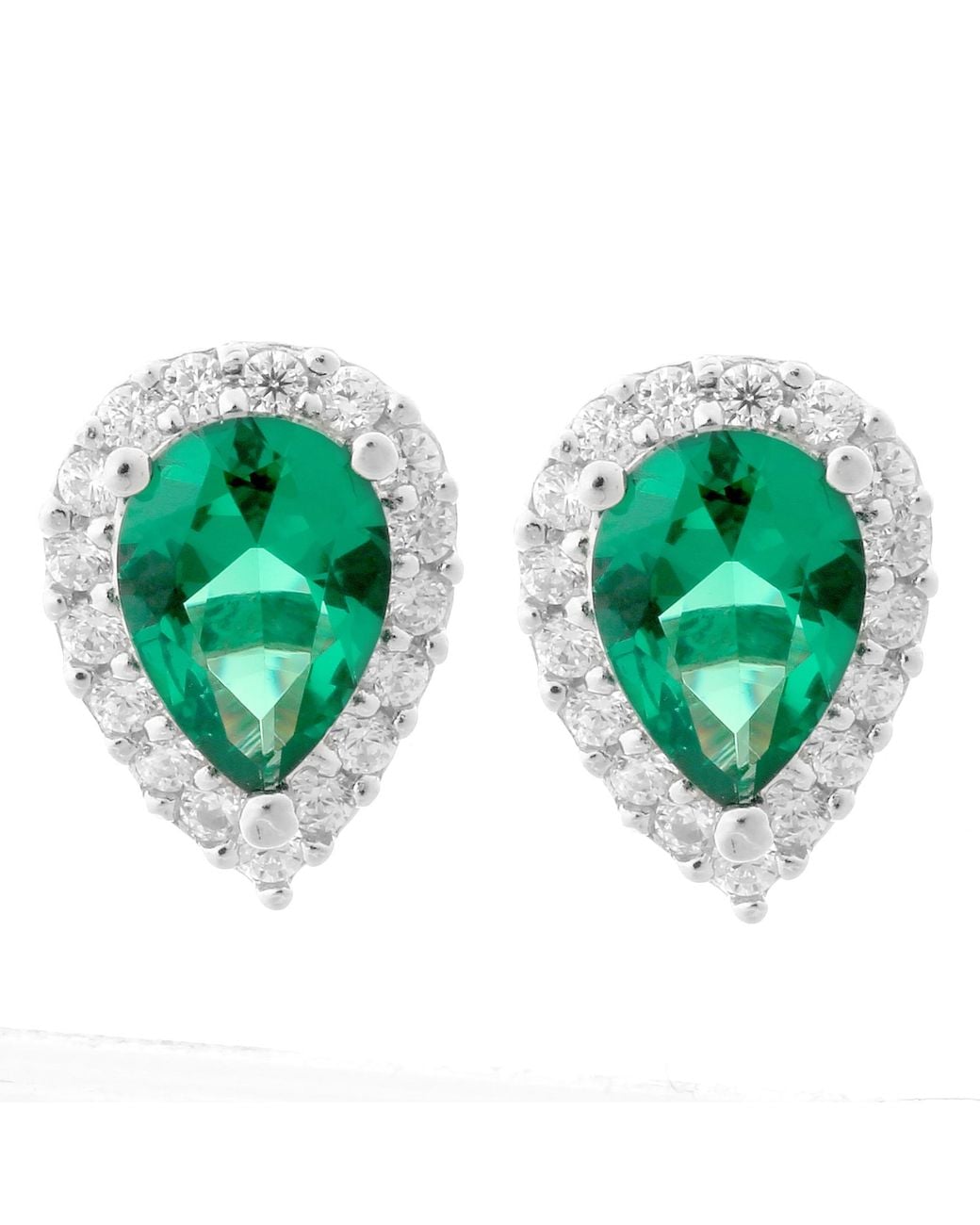 Orphelia Green 'Enora' 925 Sterling Stud Earrings