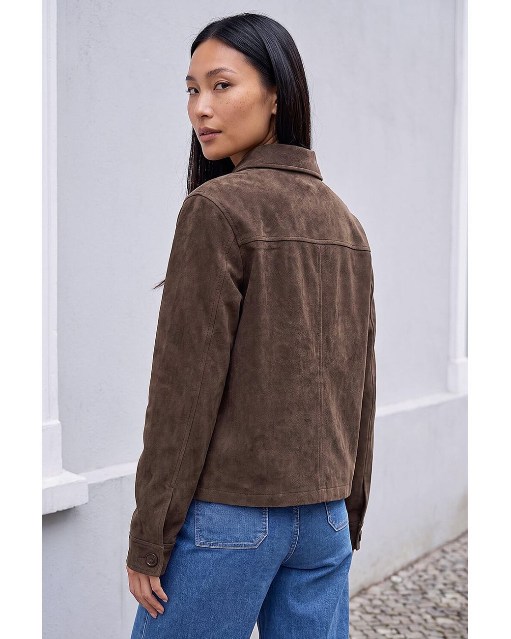 Roman Brown Suedette Button Jacket