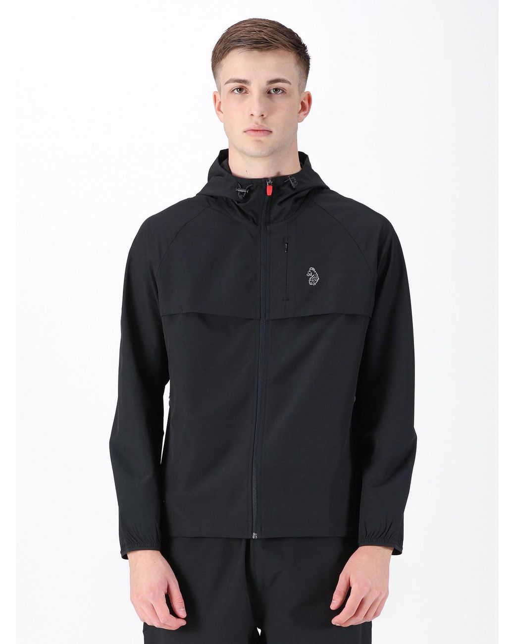 Luke 1977 Black Brecon Performance Zip Through Jacket for men