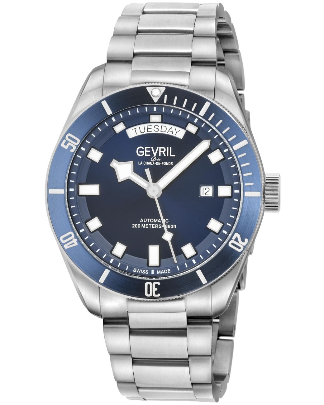 Gevril Gray Yorkville 316L Ss Case, Ring, Sunray Dial, Stainless Steel Satin Bracelet for men