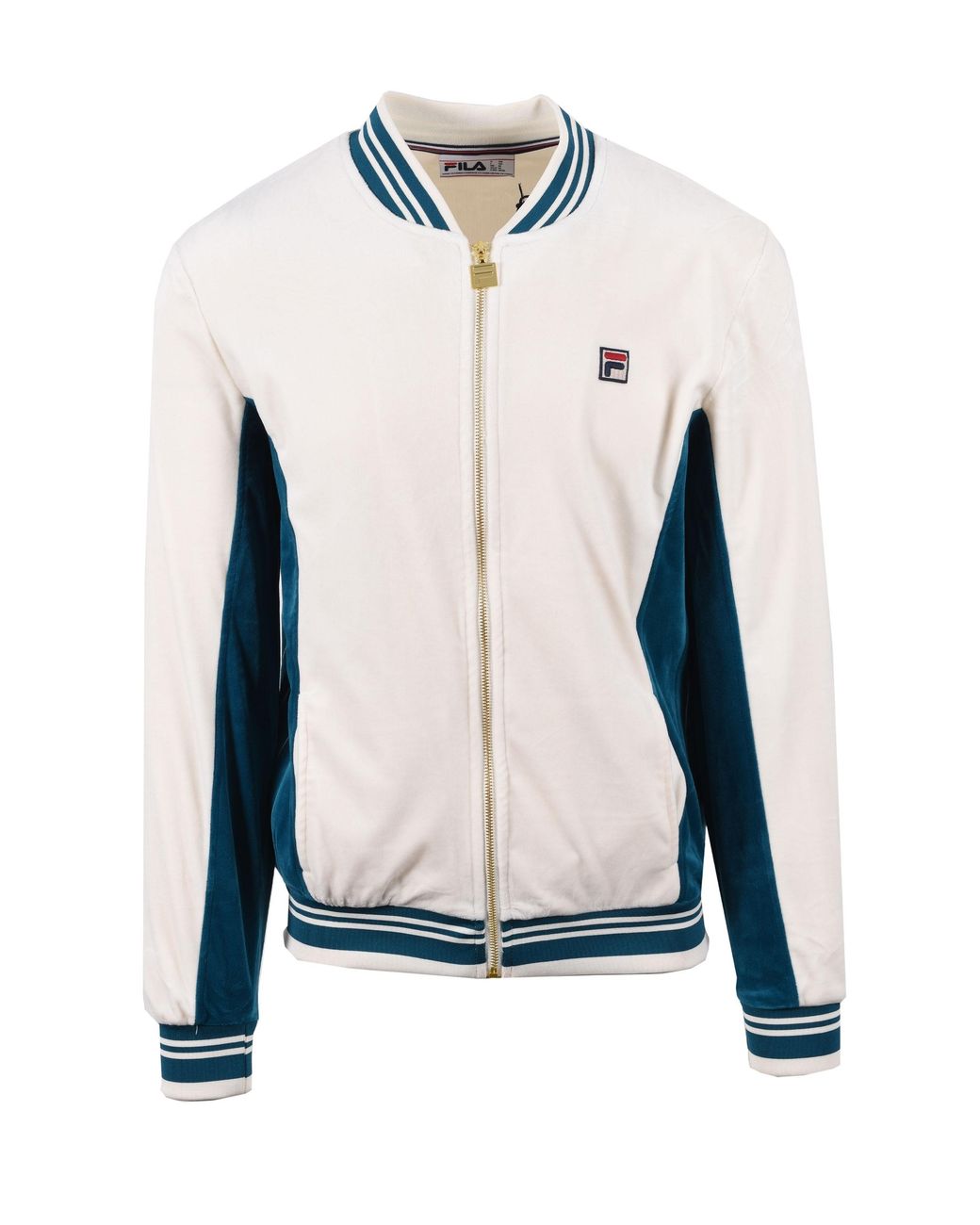 Fila White Vintage Miguel Track Jacket Gardenia/Deep Lagoon for men