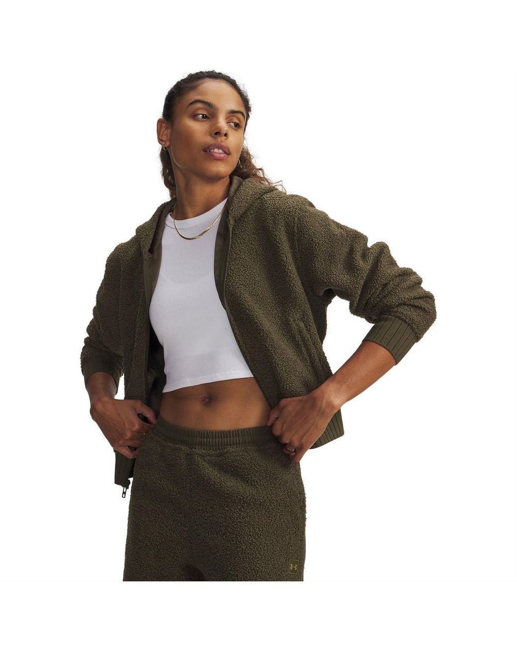 Under Armour Brown High Pile Fleece Jacket