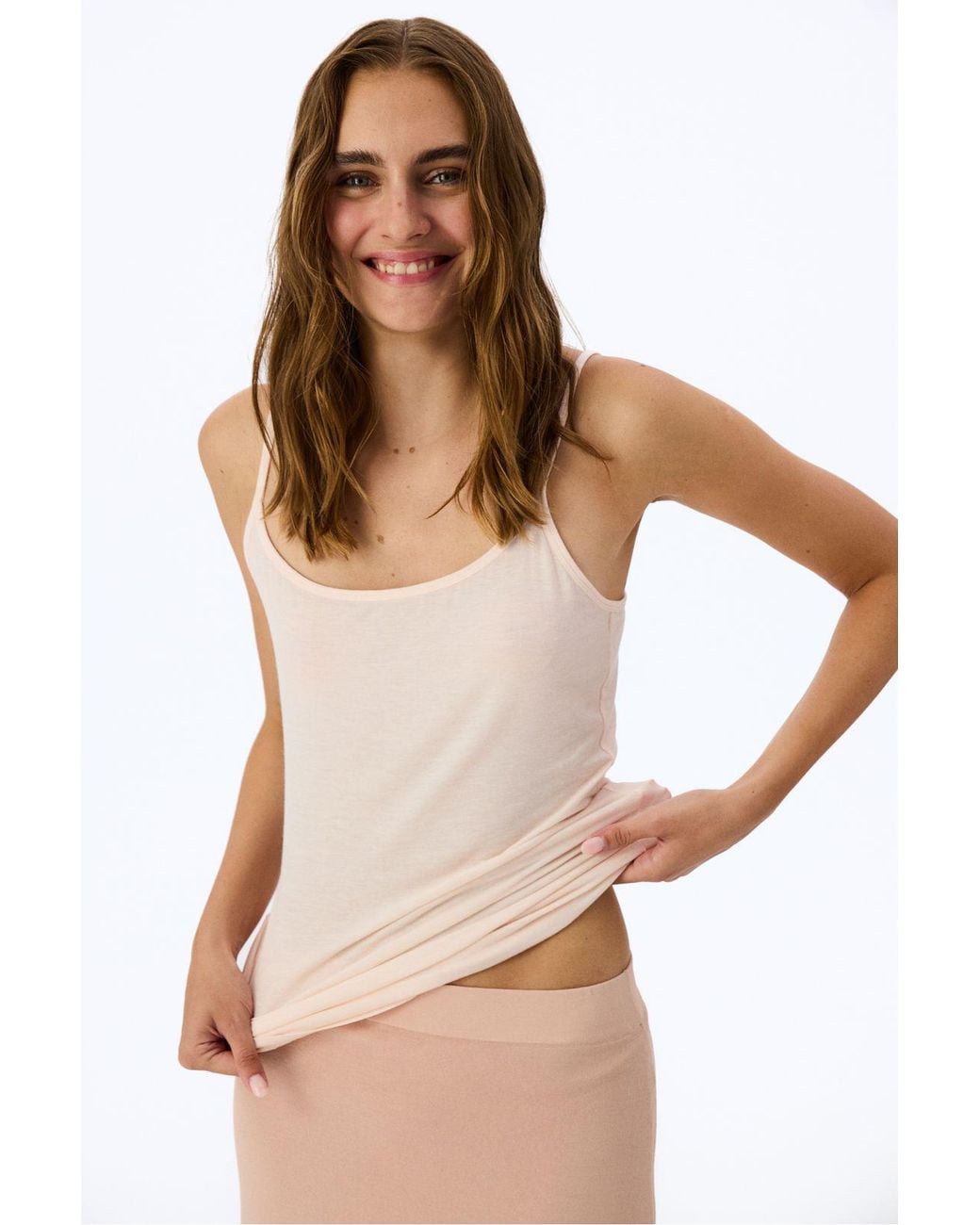 Penti Pink Thermal Thin Strap Tank Top