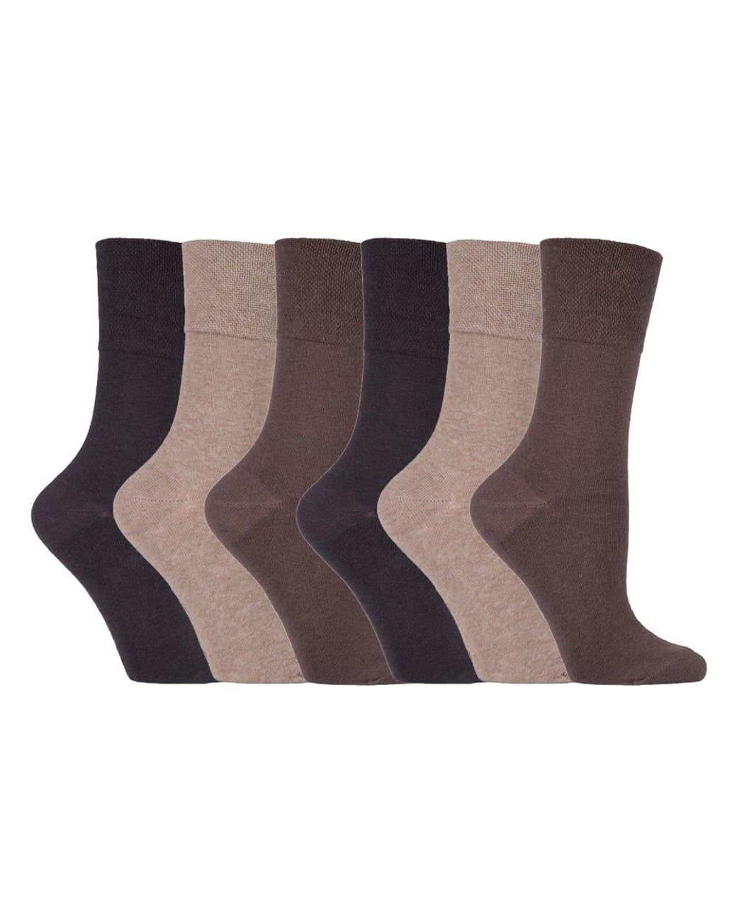 IOMI Black Ladies 6 Pack Non Elastic Diabetic Socks With Hand Linked Toe Seams