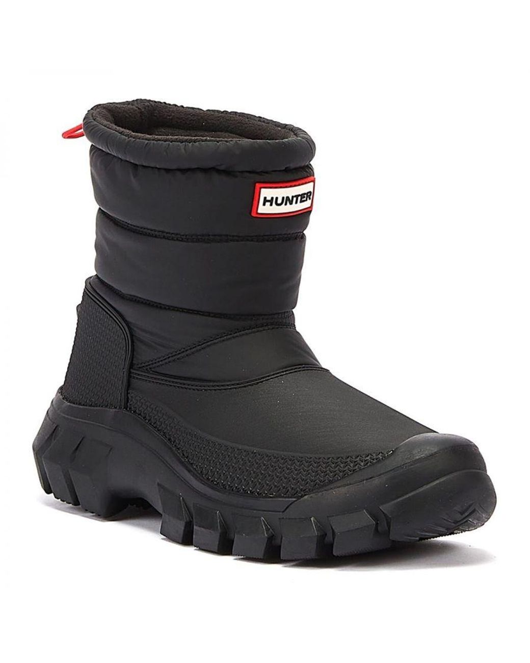 Hunter Black Intrepid Short Snow Leather Boots