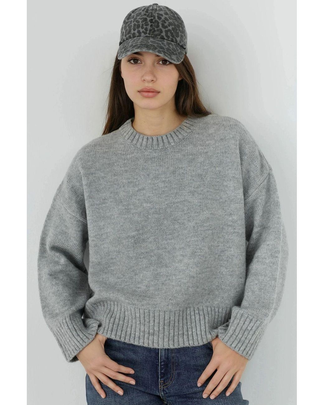 Hiccup Gray Thick Crew Neck Extra Soft Touch Sweater