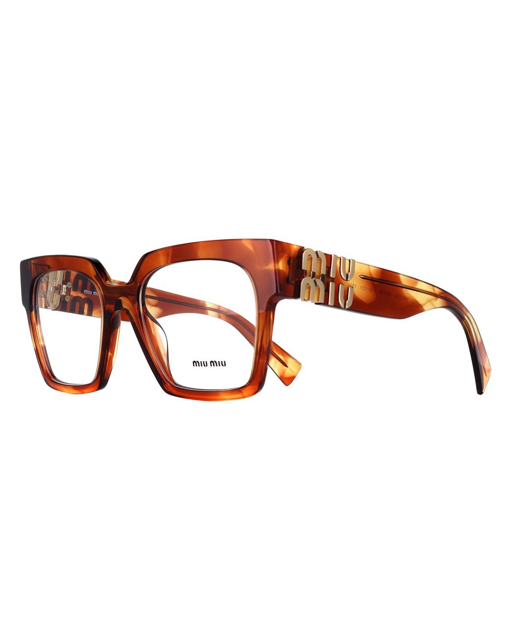 Miu Miu Brown Square Striped Tobacco Mu04Uv