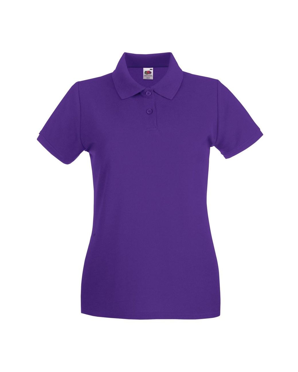 Fruit Of The Loom Purple Ladies Premium Fitted Short-Sleeved Polo Shirt