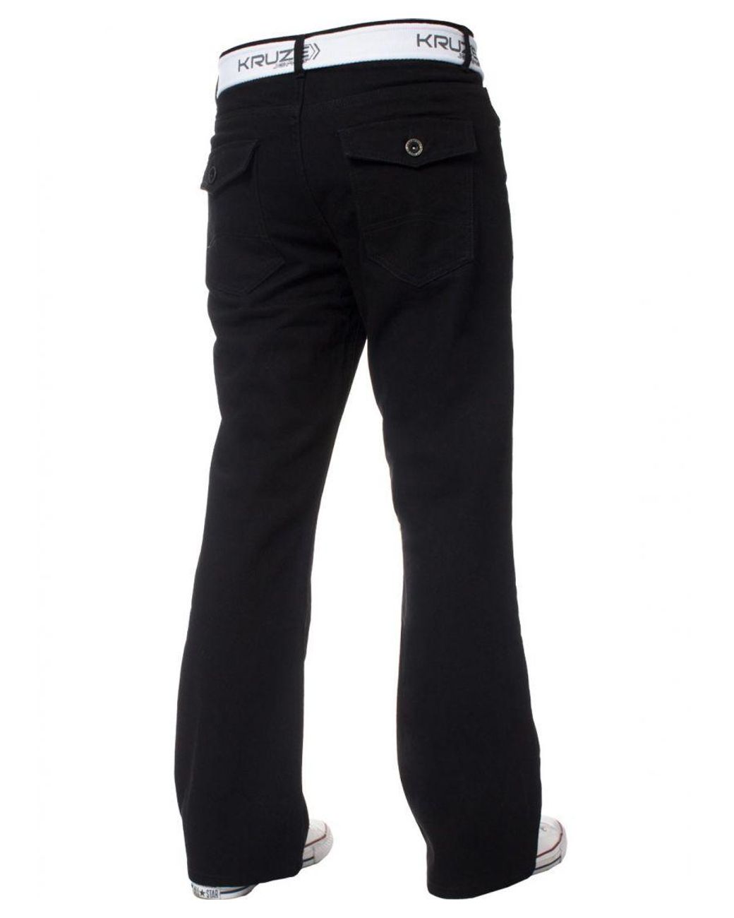 Kruze By Enzo Black Bootcut Denim Jeans for men