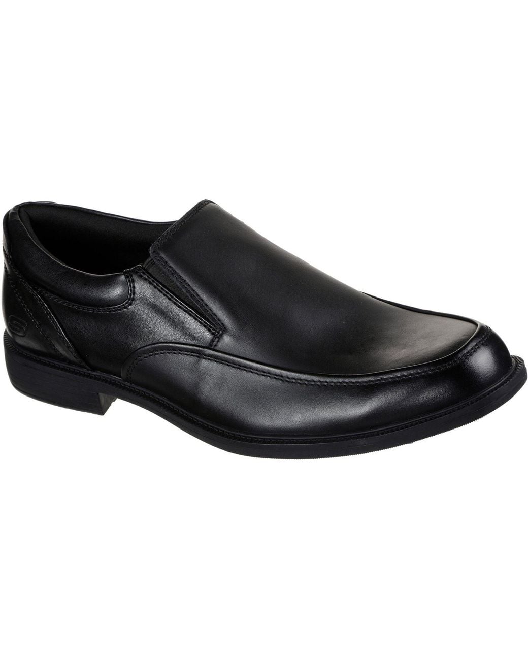 Skechers Black Dreston Ratlon Leather Loafers for men