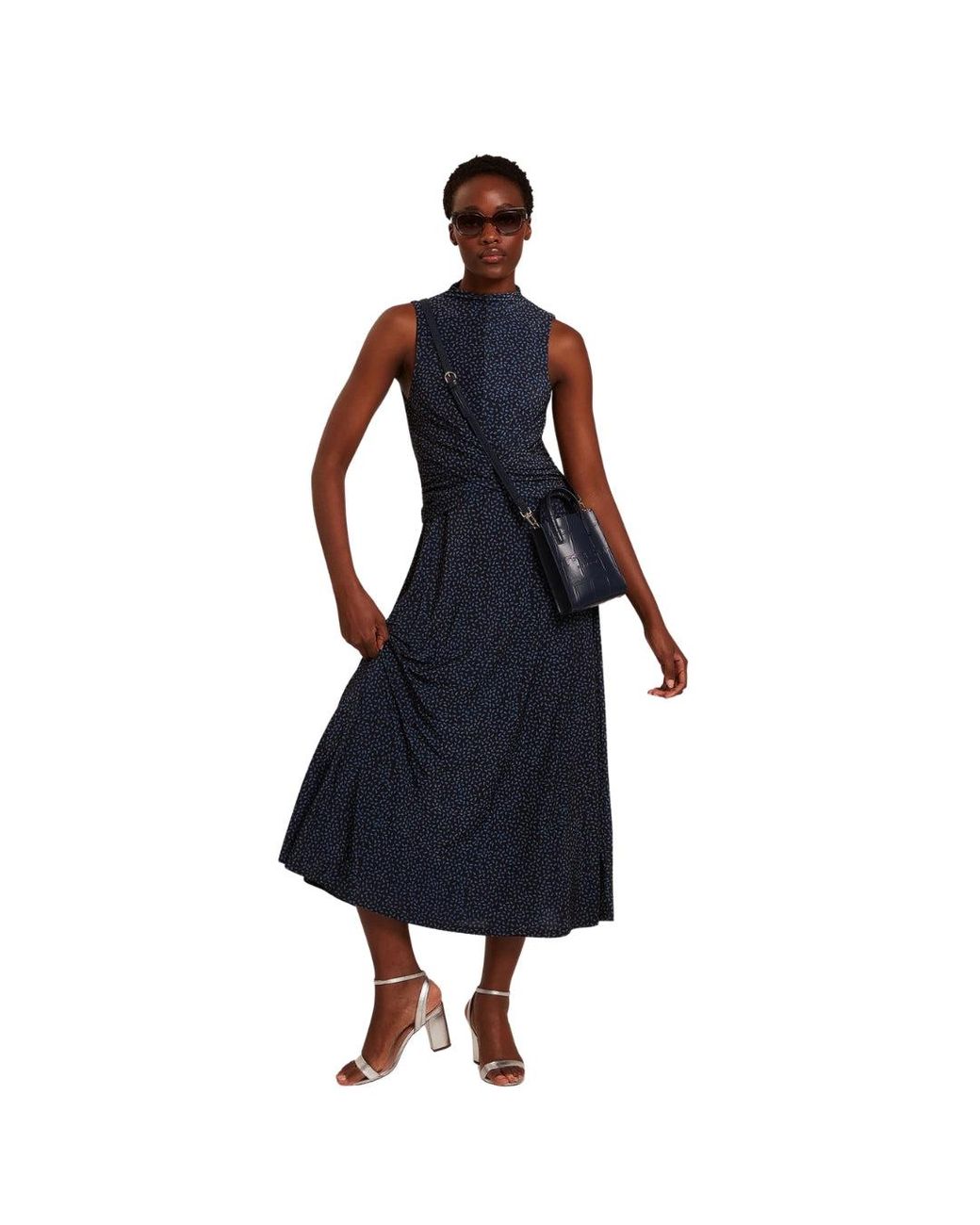Ted Baker Blue Inisha Printed Sleeveless Midi Dress