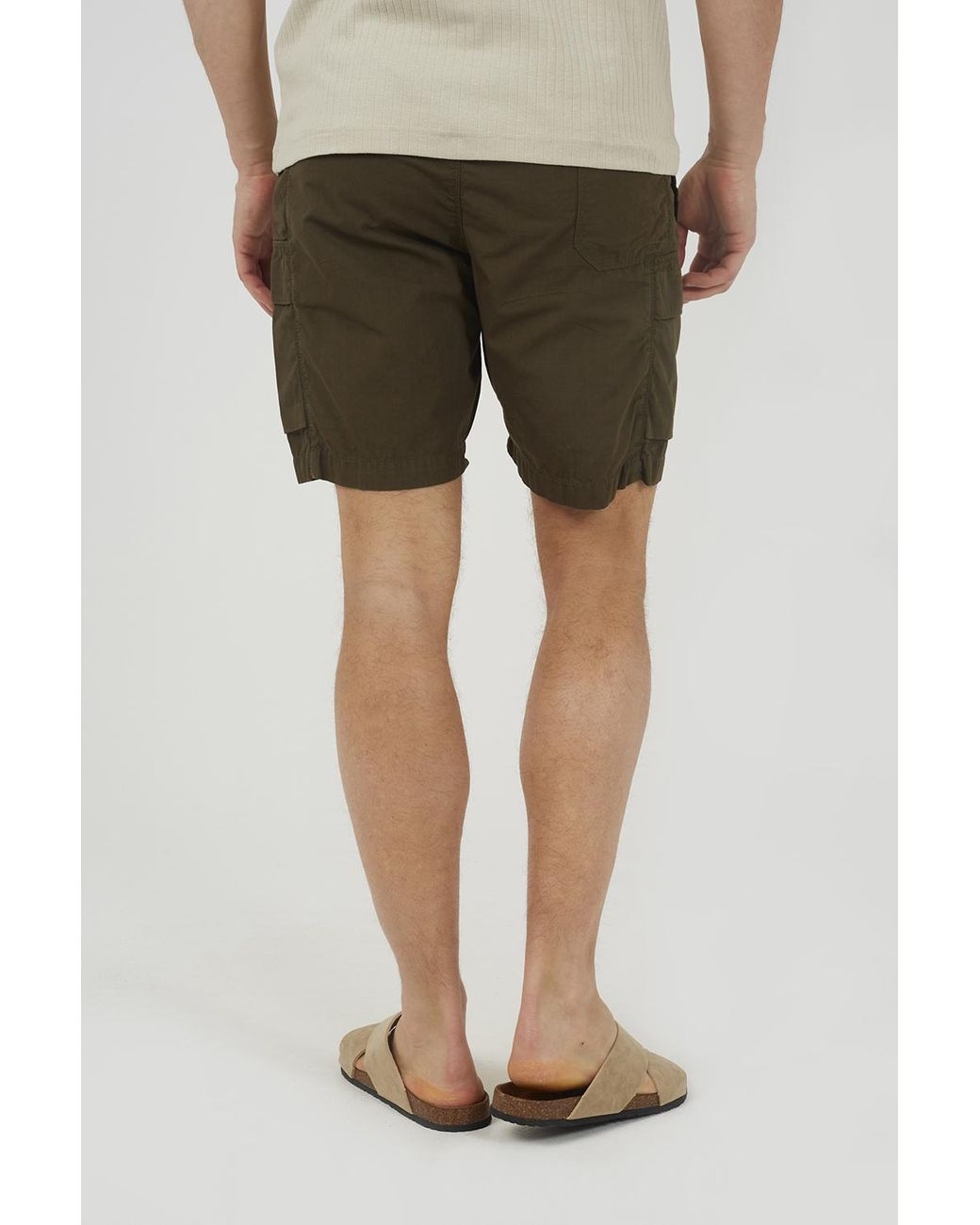 Brave Soul Green Ripstop Cargo Shorts for men