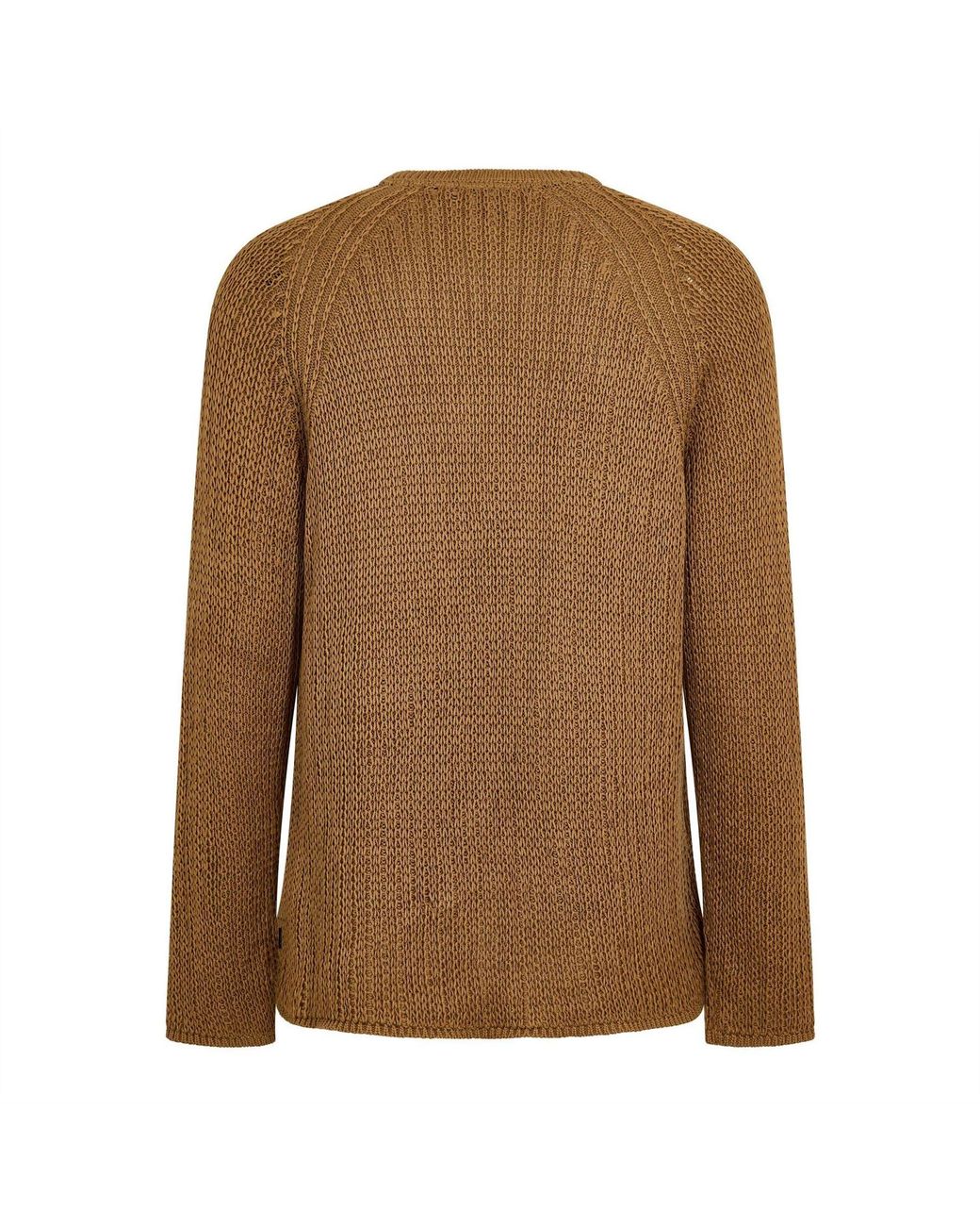 Boss Brown Crew Neck Raglan Sleeve Sweater for men
