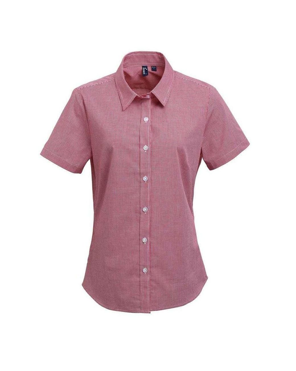 PREMIER Purple Ladies Gingham Short-Sleeved Shirt