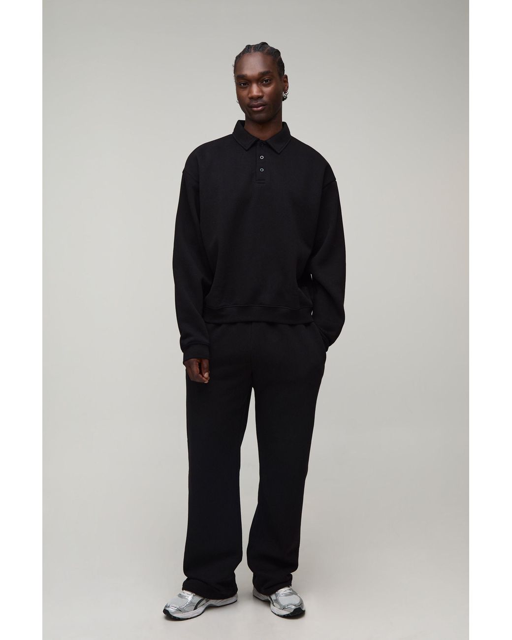 BoohooMAN Blue Tall Oversized Boxy Rugby And Straight Leg Jogger for men