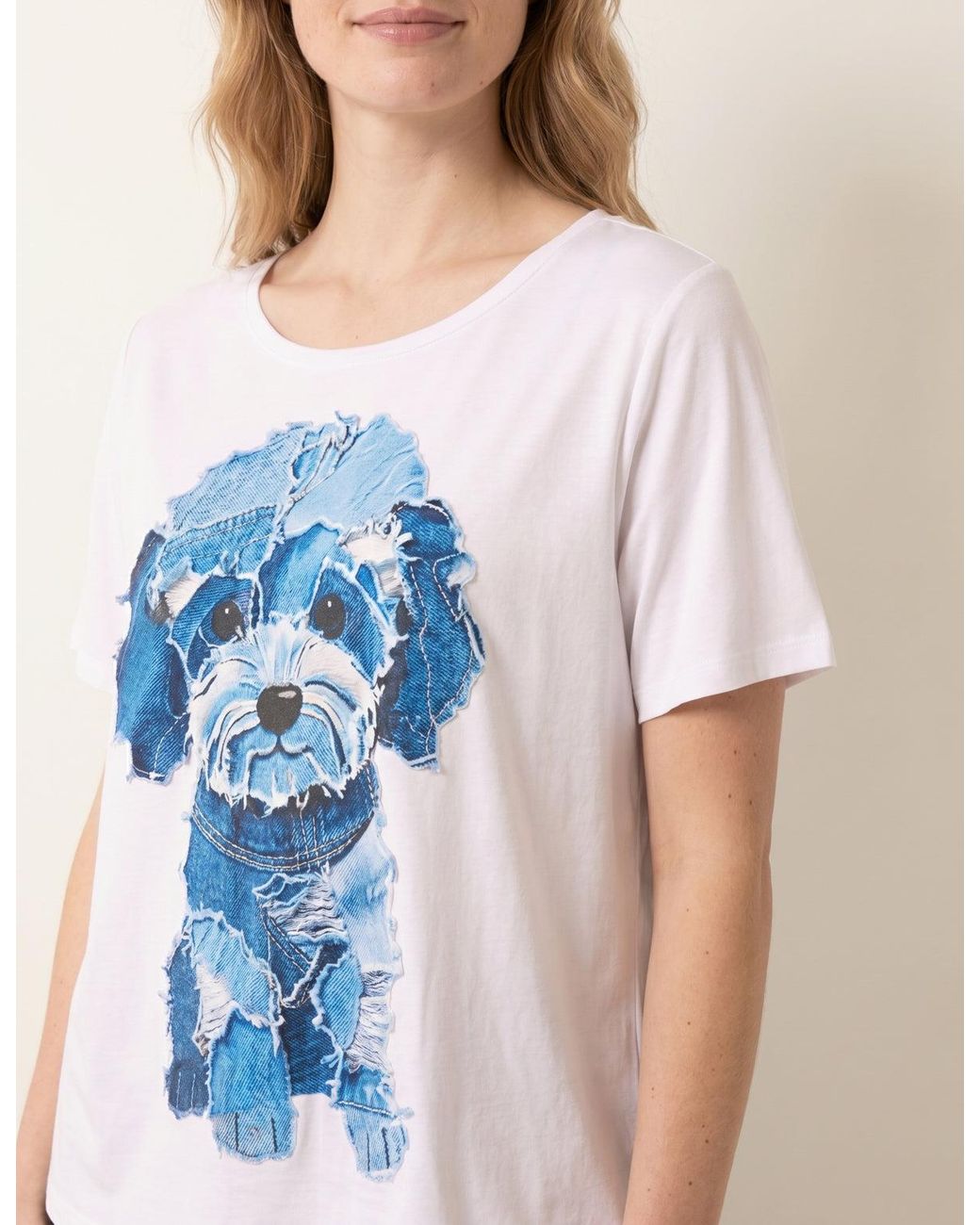 Blue Vanilla Blue Patchwork Denim Dog Top