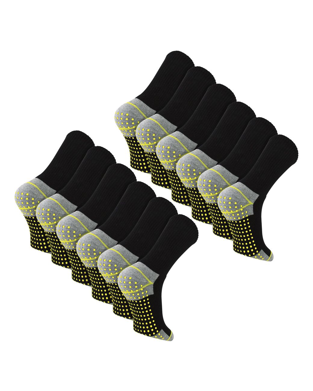 Sock Snob Green 12 Pairs Non Slip Grip Work Socks for men