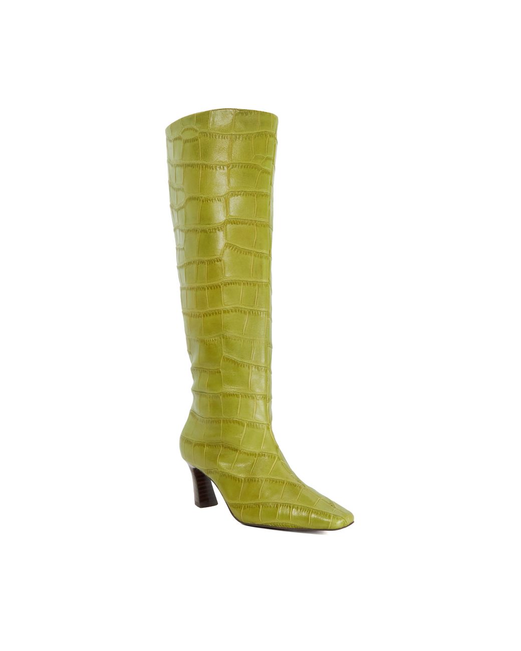 Dune Green Selinni Leather Knee High Boots