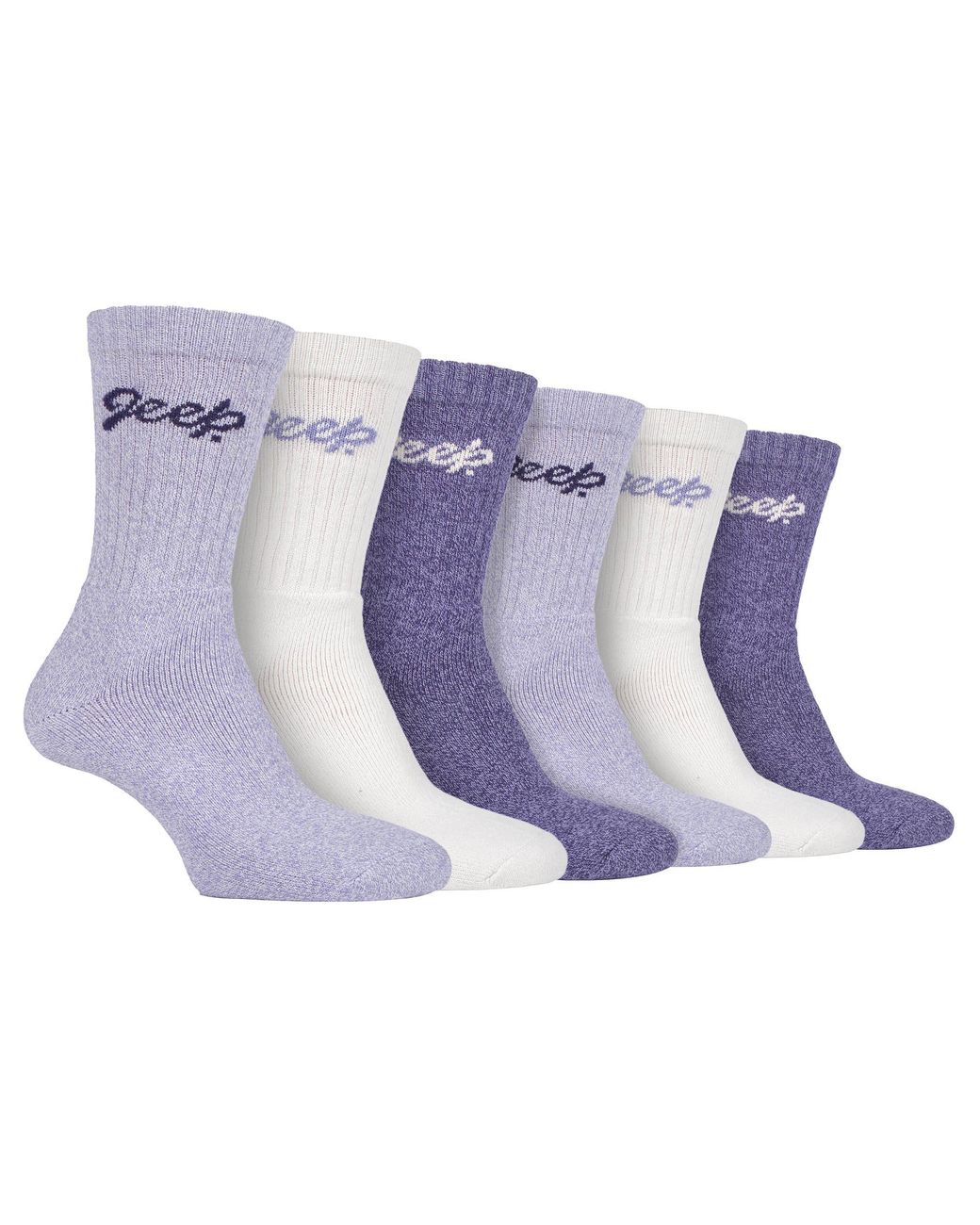 Jeep Purple Ladies 6 Pack Hiking Boot Socks