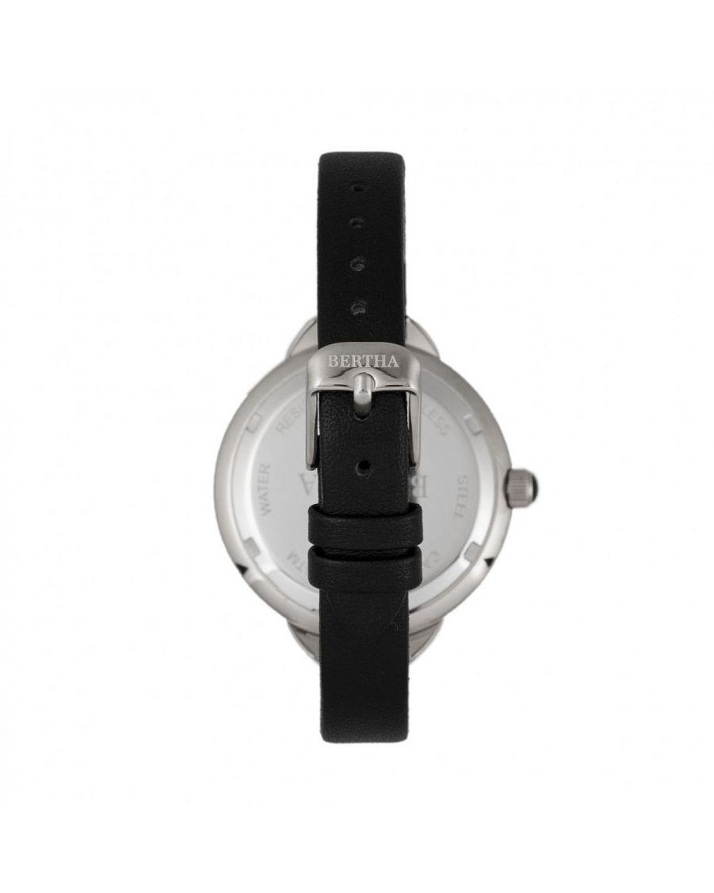 Bertha Metallic Madison Sunray Dial Leather-Band Watch