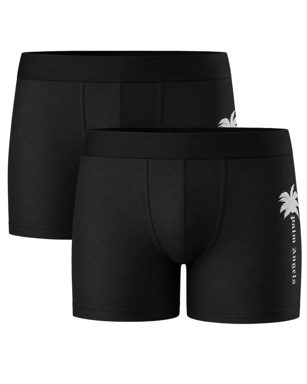 Palm Angels Black Two-Pack Logo Boxer Shorts Cotton for men