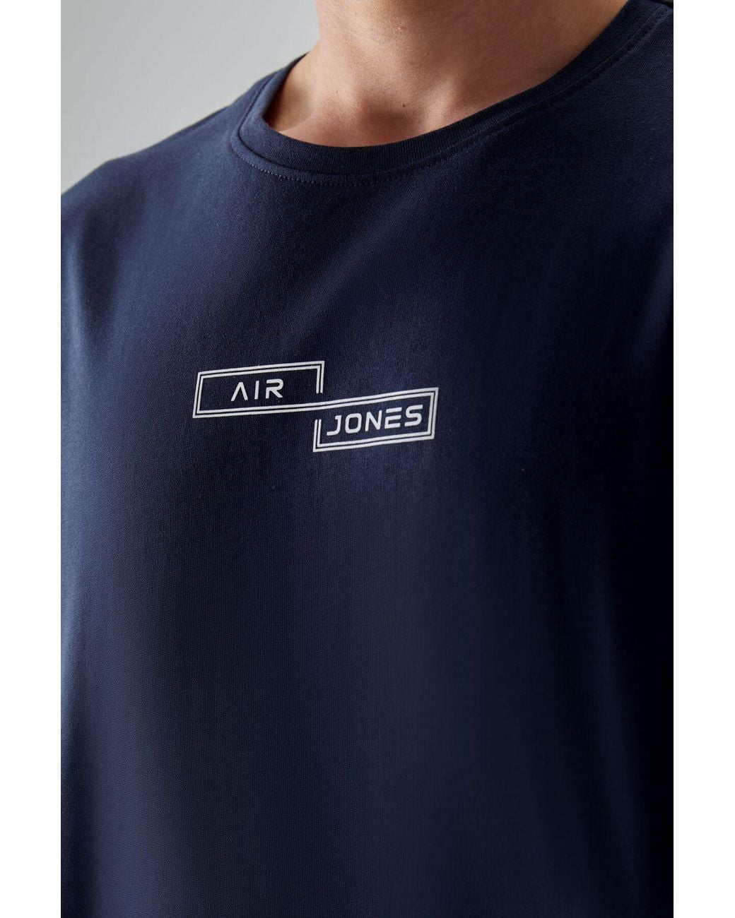 TOMMY LIFE Blue Oversized Cotton Printed T-Shirt for men