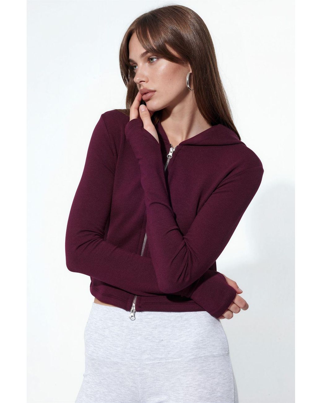 Busem Purple Cotton Modal Cardigan