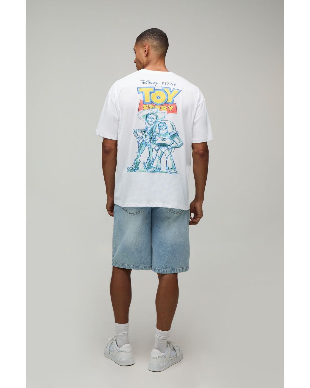 BoohooMAN White Oversized Disney Toy Story License Print T-Shirt for men