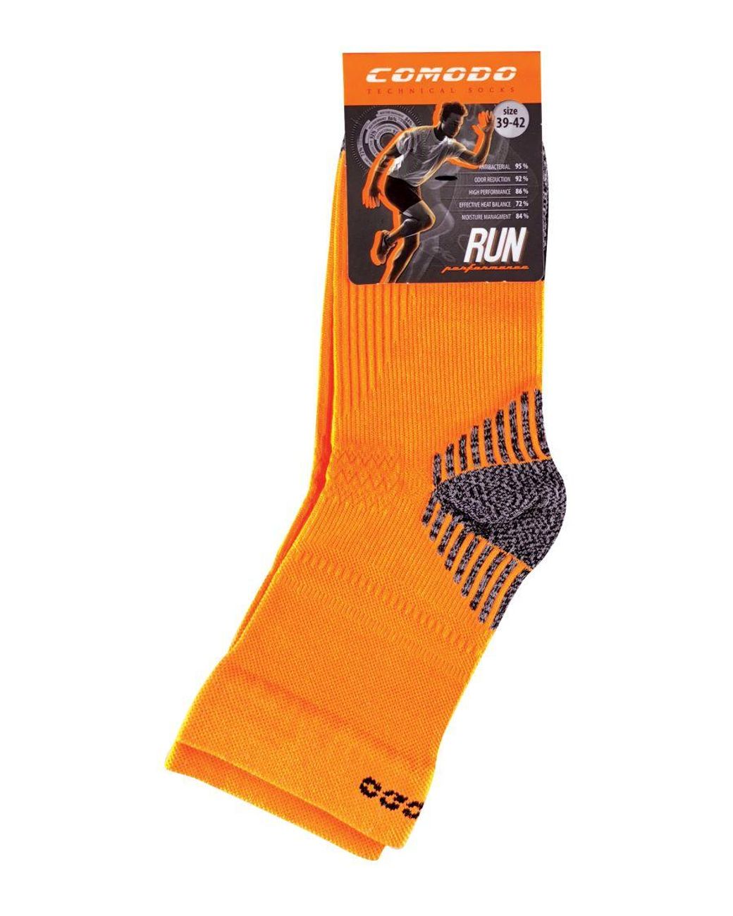 Comodo Orange Compression Running Socks for men