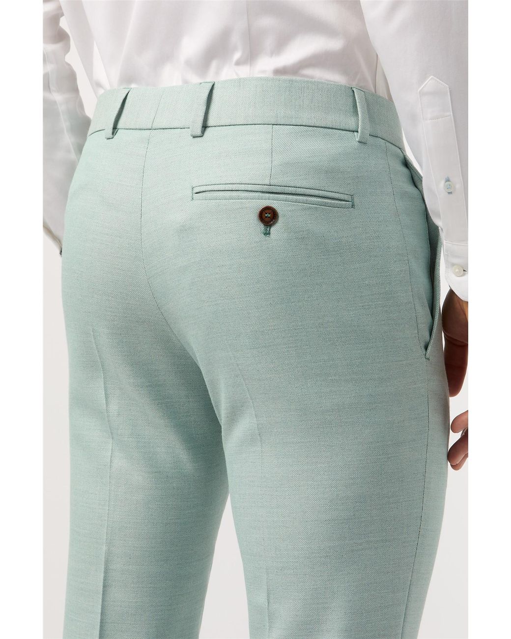 Antique Rogue Blue Flat Fronted Slim Fit Suit Trousers for men
