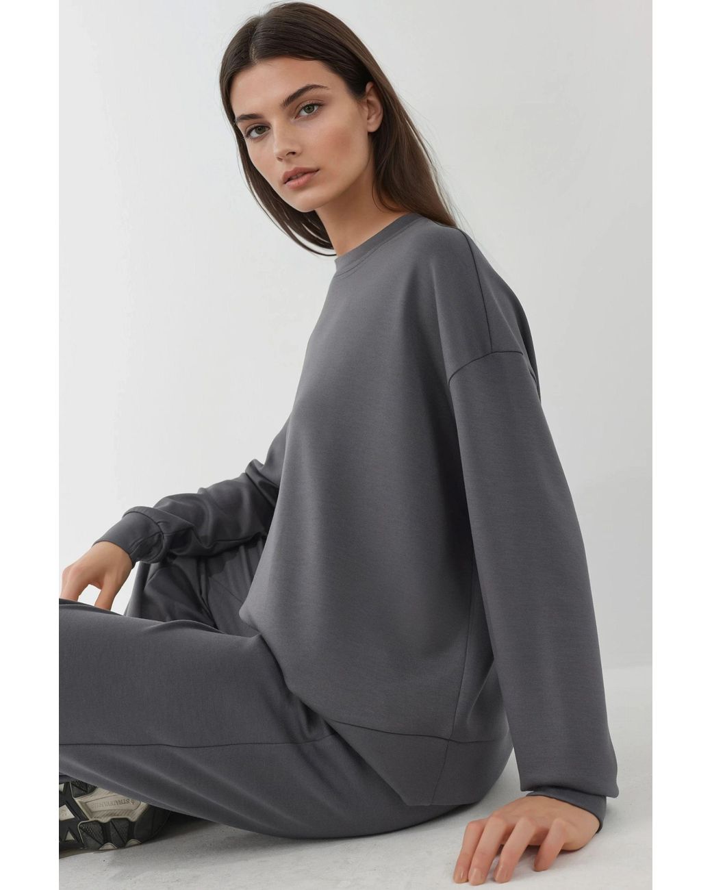 Hiccup Gray Modal Touch Basic Sweatshirt