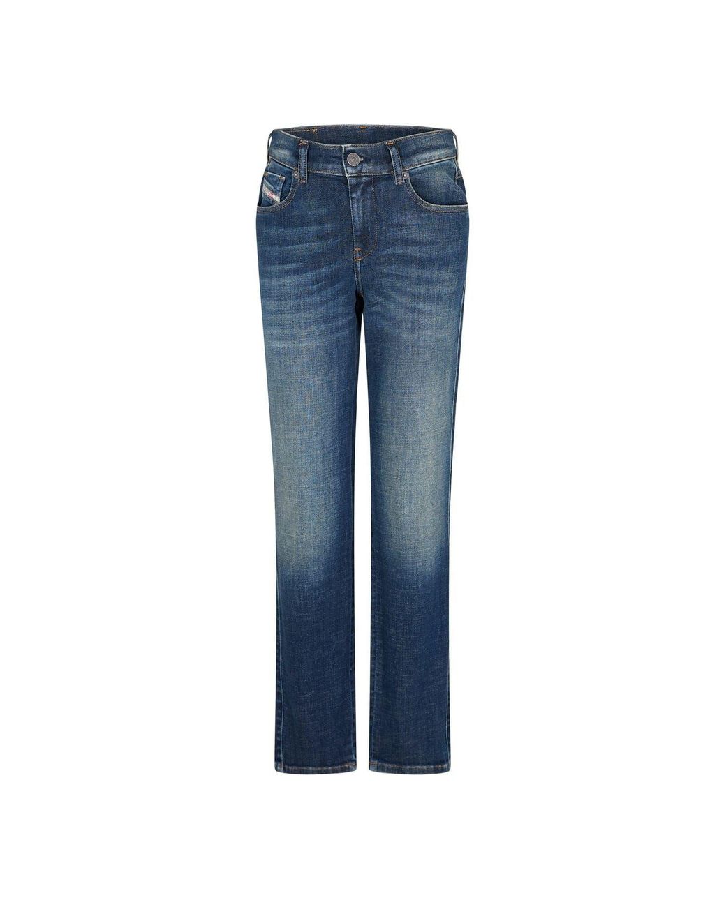 DIESEL Blue Five Pocket Straight Leg Jeans