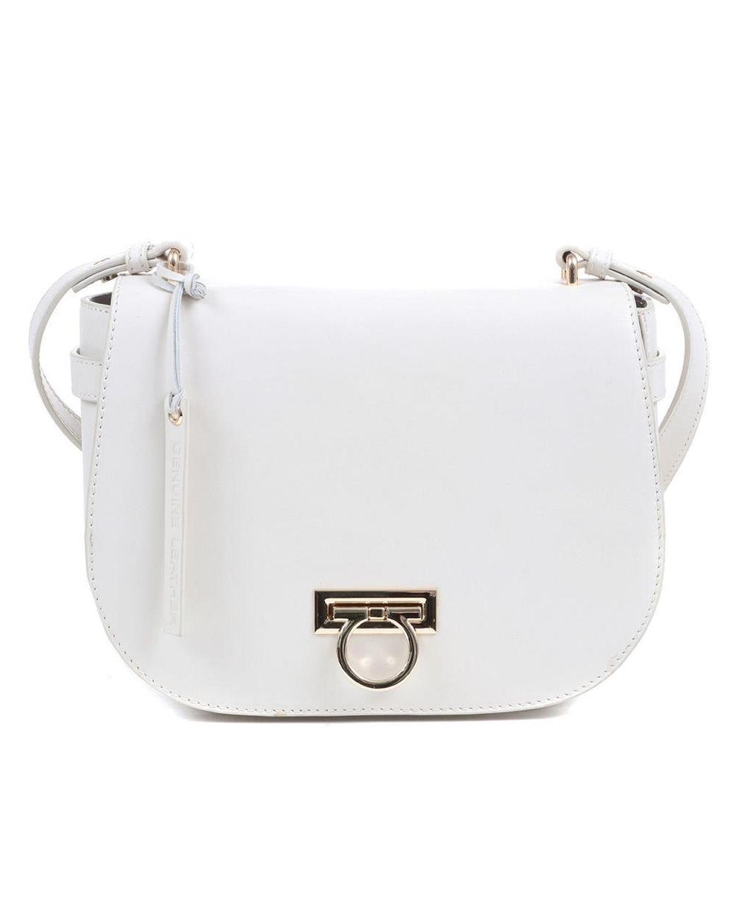 Jones Bootmaker White Leather Saddle Bag