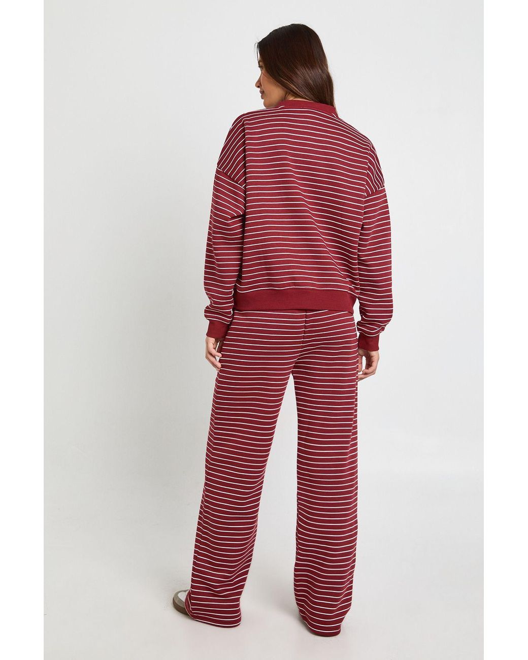 Boohoo Red Stripe Straight Leg Jogger