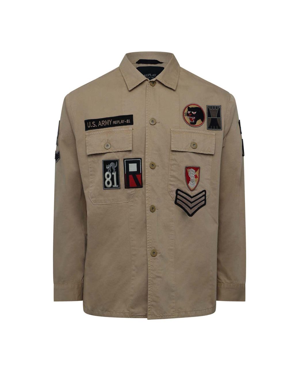 Replay Green Classic Overshirt for men