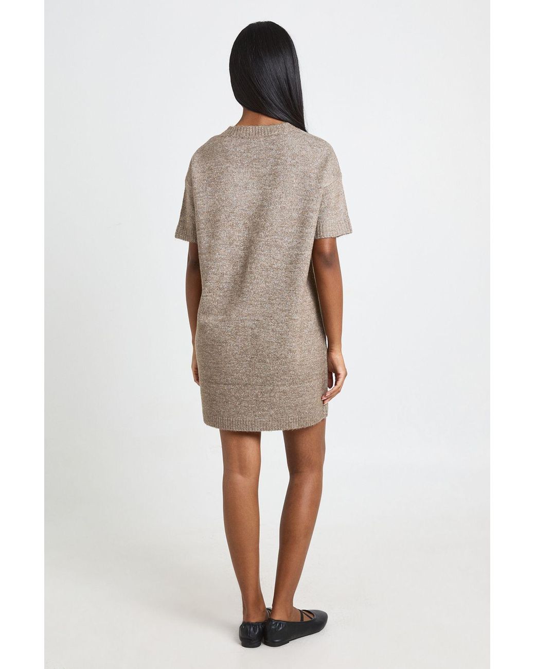Boohoo Multicolor V Neck Short Sleeve Knitted Mini Dress
