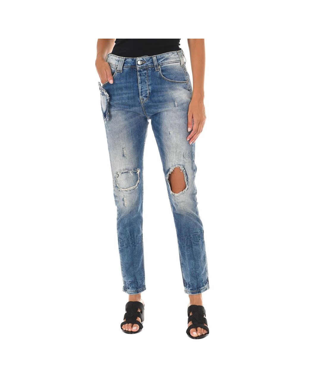 Met Blue Long Worn Effect Jeans 10Dbf0667