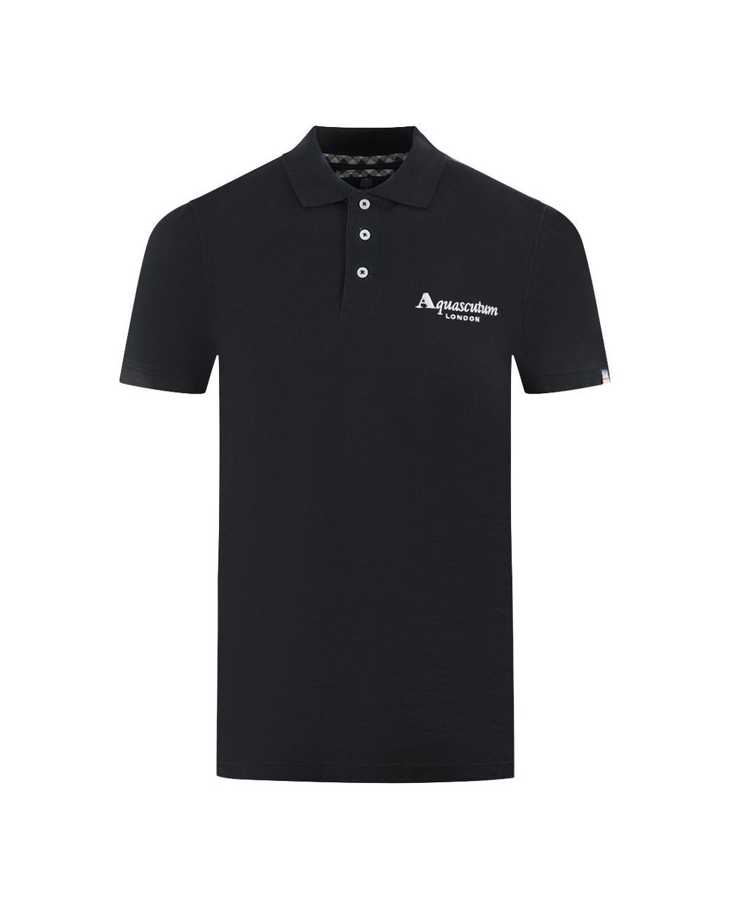 Aquascutum Black London Classic Polo Shirt for men
