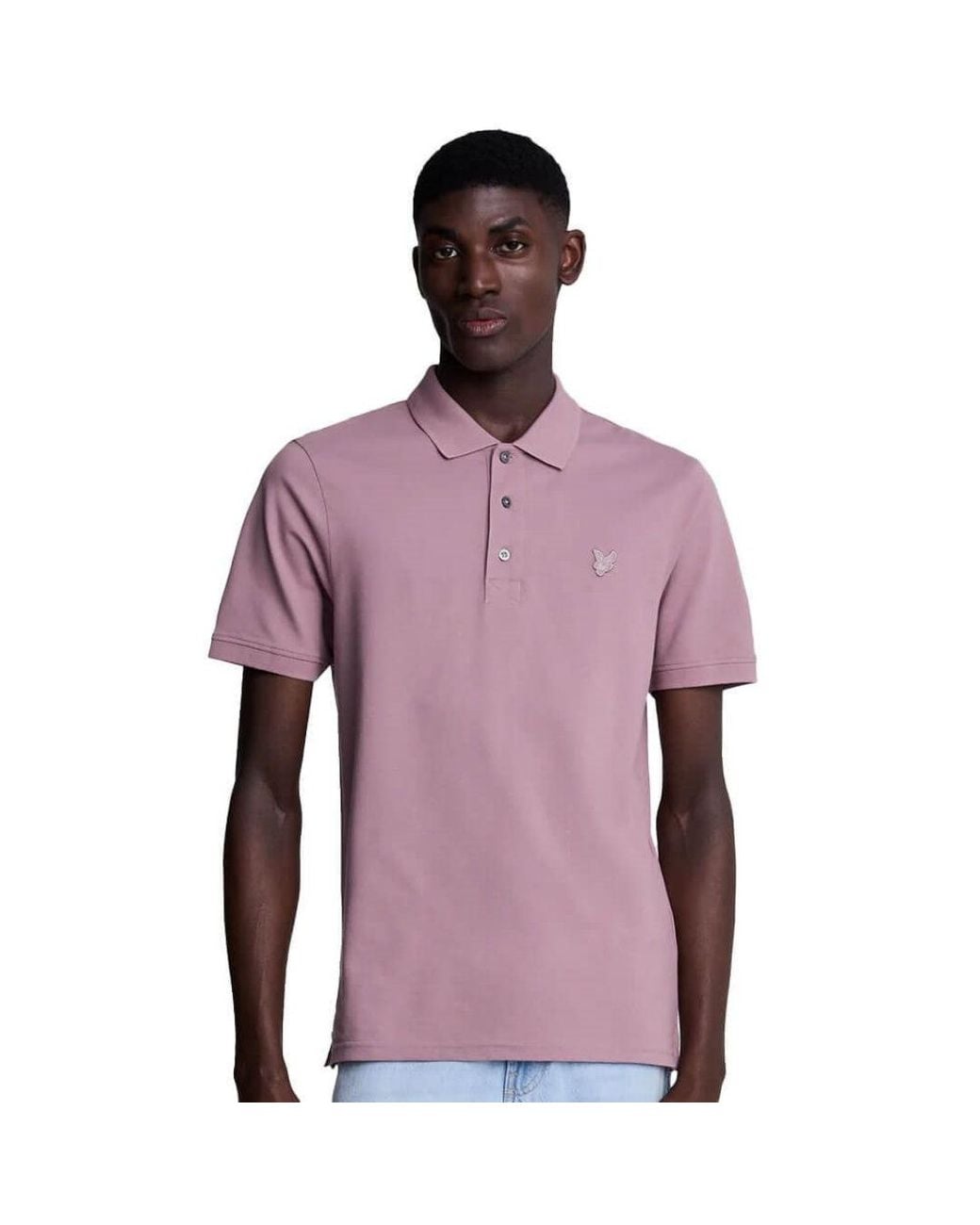 Lyle & Scott Purple Tonal Eagle Mountain Thistle Polo Shirt for men