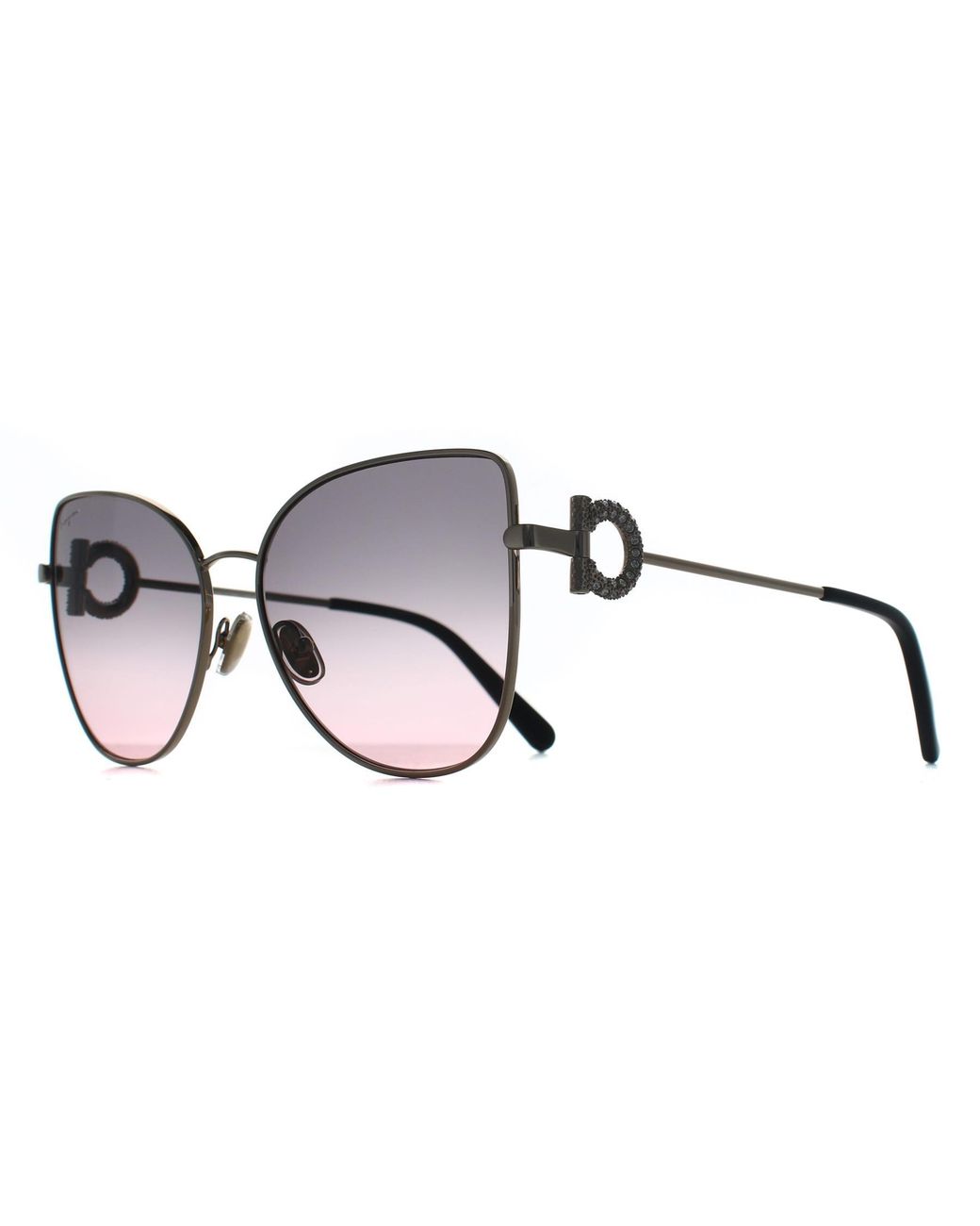 Ferragamo Brown Cat Eye Rose Gradient Sf296Sr Metal
