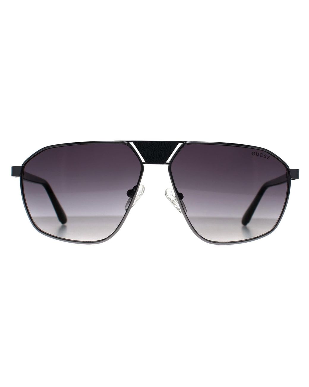 Guess Purple Aviator Shiny Gunmetal Gradient Smoke Gu00086 for men