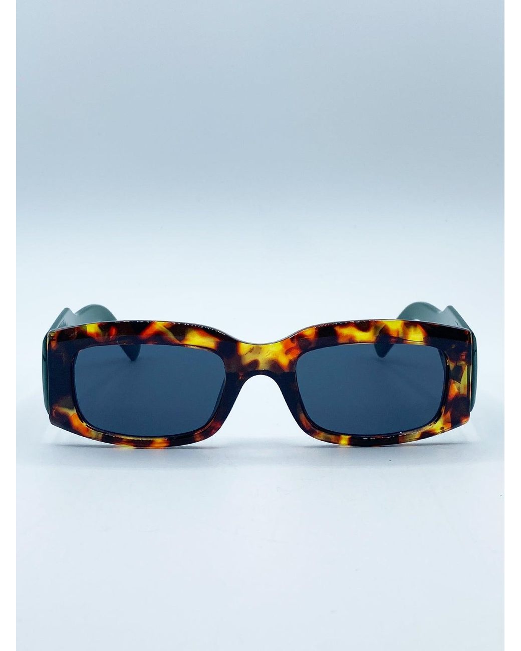 SVNX Blue Chunky Rectangle Sunglasses