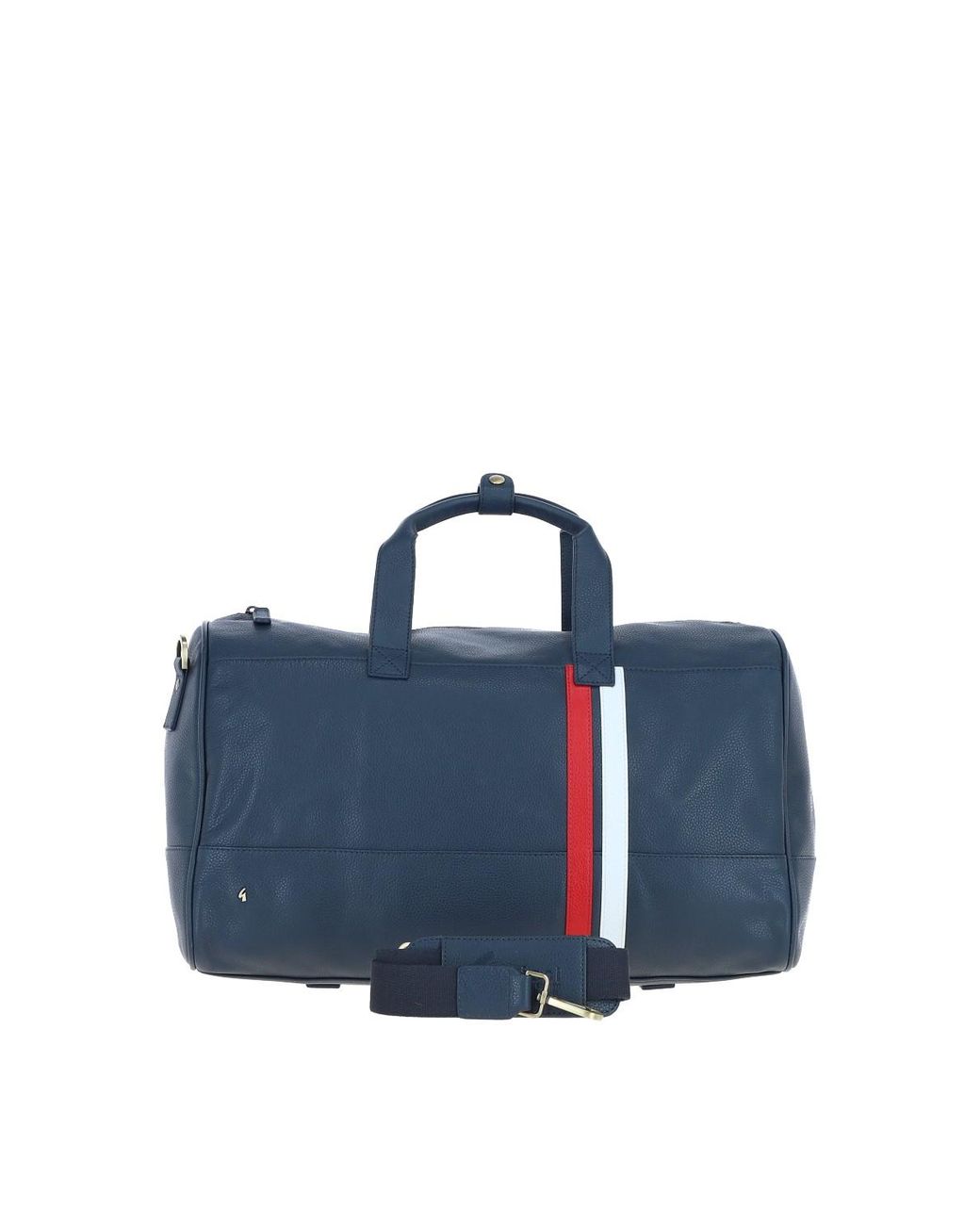 Gabicci Blue Real Leather Holdall With Striped Front Detail for men