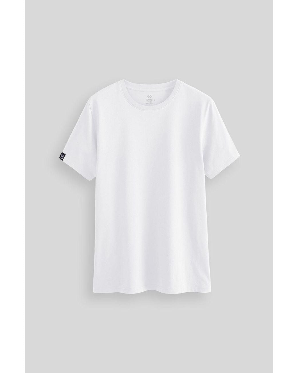 TOMMY LIFE Red Cotton Elastane Crew Neck T-Shirt for men