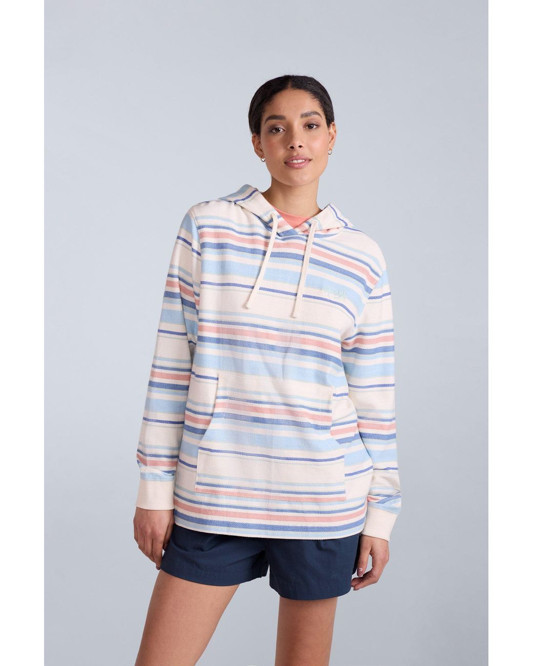 Mountain Warehouse White Lila' Beach Hoodie Drawcord Adjustable Hood Warm Cosy Pullover Cotton