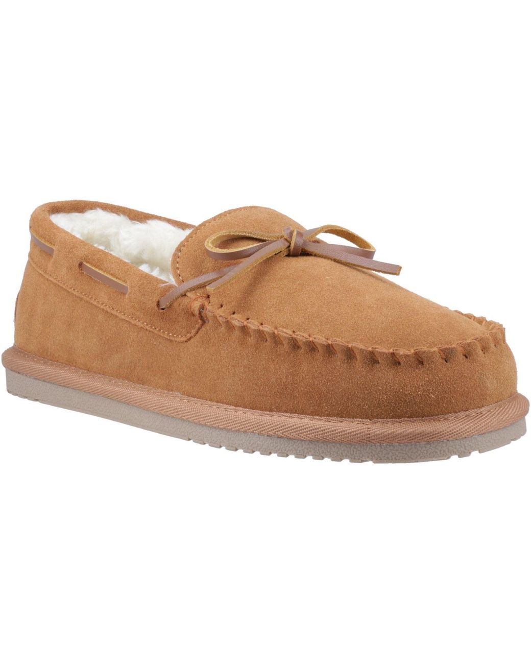 Hush Puppies Brown Abraham Suede Slippers for men