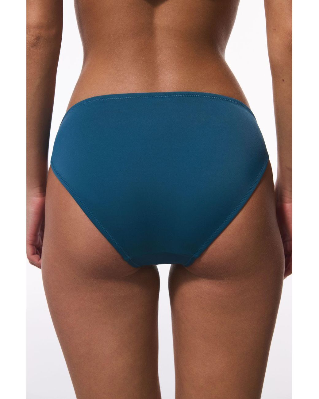 Penti Blue Mid-Waist Solid Bikini Bottoms