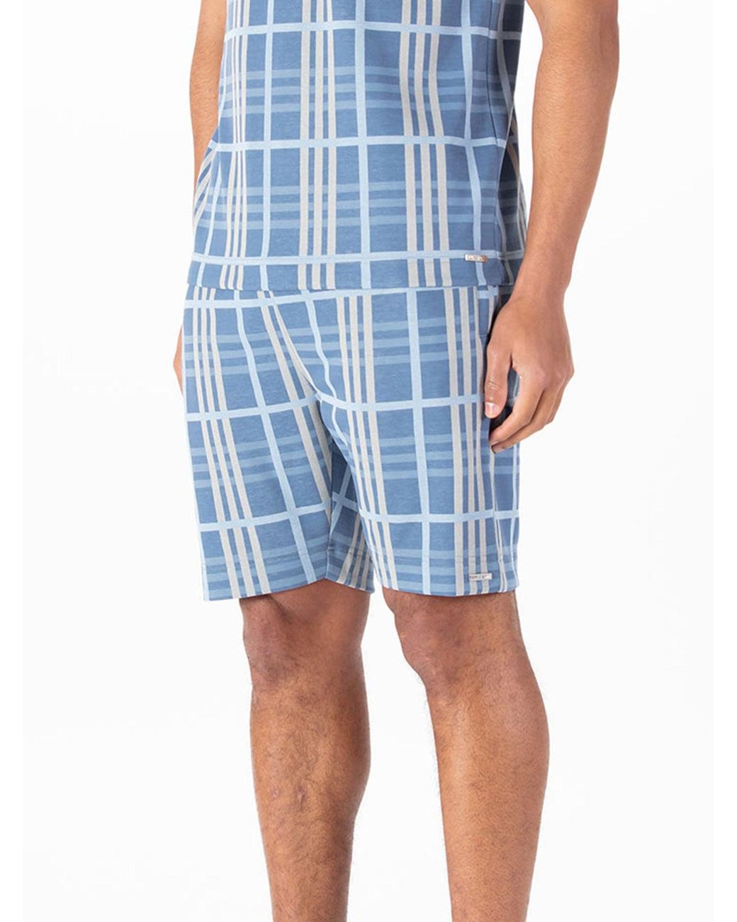 Luke 1977 Blue Stronghold Check Shorts for men