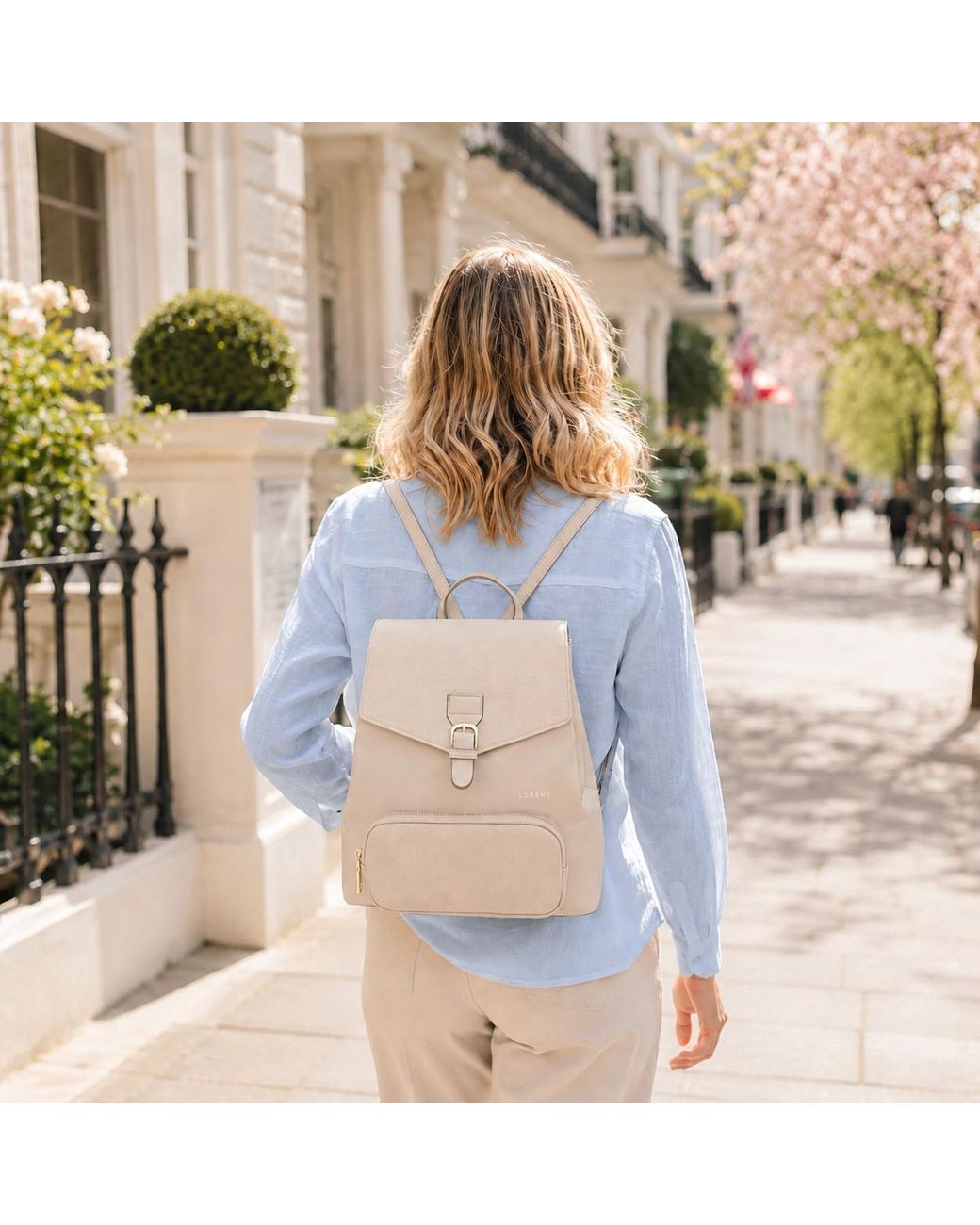 Woodland Leathers Natural Small Backpack, Stylish Work School Rucksack Bag